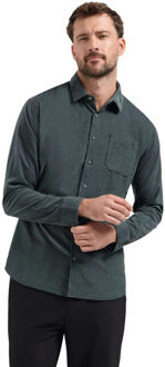No Excess Shirt herringbone fine corduroy dark steel Groen - XXL