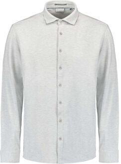 No Excess Shirt jersey melange stretch chalk Grijs