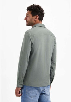 No Excess Shirt jersey melange stretch dark steel Groen - L