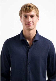 No Excess Shirt jersey melange stretch night Blauw - L