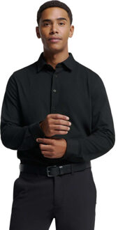No Excess Shirt jersey pique stretch black Zwart - XL