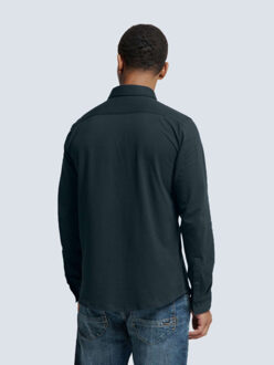 No Excess Shirt jersey pique stretch night Blauw - XL