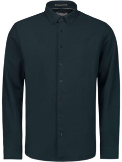 No Excess Shirt jersey pique stretch night Blauw