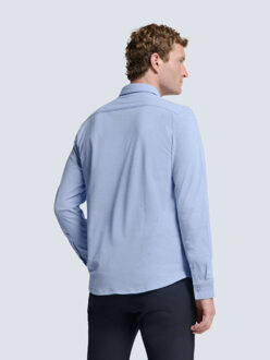 No Excess Shirt jersey pique stretch office blue Blauw - M
