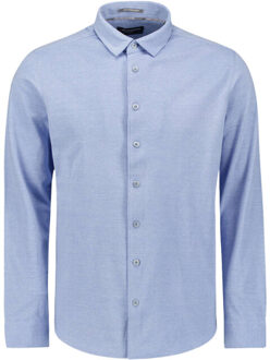 No Excess Shirt jersey pique stretch office blue Blauw