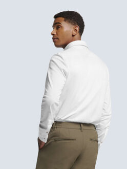 No Excess Shirt jersey pique stretch white Wit