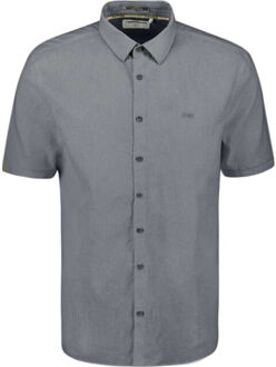 No Excess Shirt short sleeve 2 coloured melan indigo blue Blauw - L