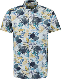 No Excess Shirt short sleeve allover printed blue Blauw