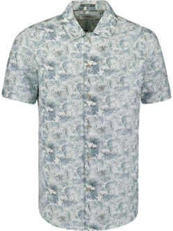 No Excess Shirt short sleeve allover printed blue - maat M Blauw
