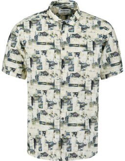 No Excess Shirt short sleeve allover printed blue - maat XL Blauw