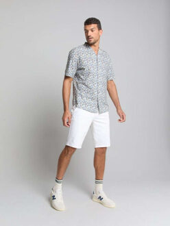 No Excess Shirt short sleeve allover printed dark steel Groen - XL