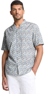 No Excess Shirt short sleeve allover printed dark steel Groen