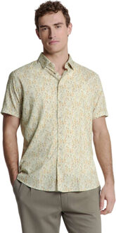No Excess Shirt short sleeve allover printed yellow Veelkleurig