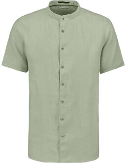 No Excess Shirt short sleeve granddad solid w light army Groen