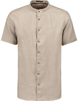 No Excess Shirt short sleeve granddad solid w light desert Kaki