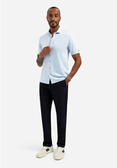 No Excess Shirt short sleeve melange jersey blue Blauw - XXXL