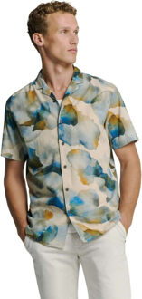 No Excess Shirt short sleeve revers collar al blue - maat S Blauw