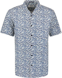 No Excess Shirt short sleeve revers collar sl indigo blue Blauw - M