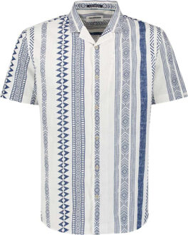 No Excess Shirt short sleeve revers collar sl indigo blue Blauw - M