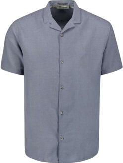 No Excess Shirt short sleeve revers collar so washed blue Blauw - XL