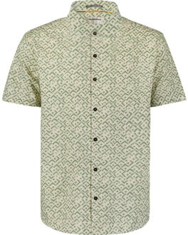 No Excess Shirt short sleeve slub allover pri green Groen - L