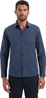 No Excess Shirt strech allover printed night Blauw - L