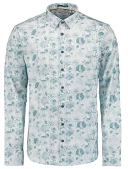 No Excess Shirt stretch allover printed chalk Grijs - M