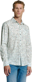 No Excess Shirt stretch allover printed ice - maat XL Blauw