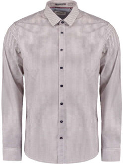 No Excess Shirt stretch allover printed mauve Roze - L