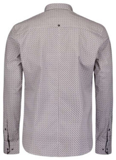 No Excess Shirt stretch allover printed mauve Roze