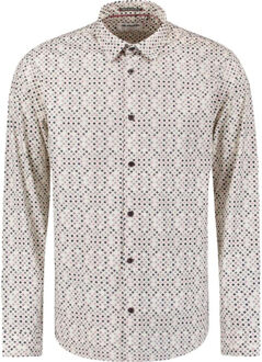 No Excess Shirt stretch allover printed mauve Roze