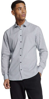 No Excess Shirt stretch allover printed seablue - maat M Veelkleurig