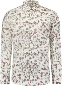 No Excess Shirt stretch allover printed white - maat XL Wit