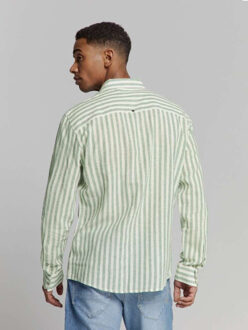 No Excess Shirt verical big stripes with line green Groen - XXXL