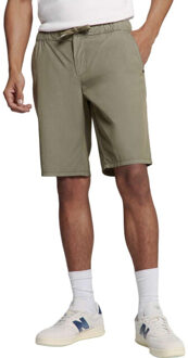 No Excess Short chino garment dyed light weig dark moss Groen - XXL