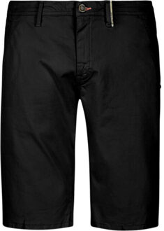 No Excess Short chino garment dyed twill stre black - maat 36 Zwart