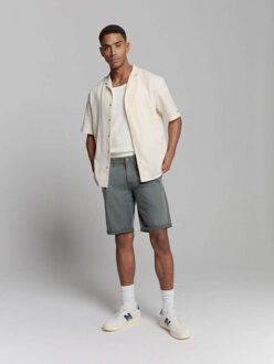 No Excess Short chino garment dyed twill stre dark steel Groen - 31