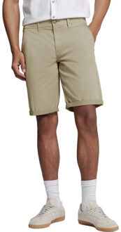 No Excess Short chino garment dyed twill stre light army - maat 35 Groen