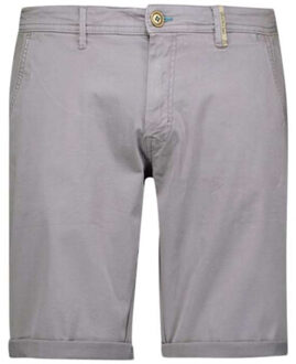 No Excess Short chino garment dyed twill stre washed blue - maat 31 Blauw