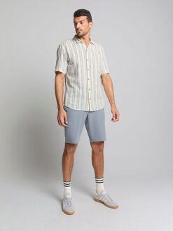 No Excess Short Sleeve Overhemd Streep Ecru Beige - XL,XXL