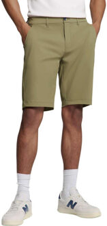 No Excess Short stretch chino travel twill mid army - maat M Groen