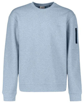 No Excess Sweater crewneck bonded melange blue Blauw - XL