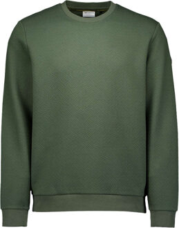 No Excess Sweater crewneck double layer jacqu dark green Groen - XL