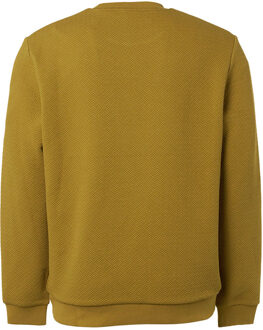 No Excess Sweater Crewneck Double Layer Jacquard Stretch Olive   3XL Groen