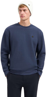 No Excess Sweater crewneck relief melange night - maat M Blauw