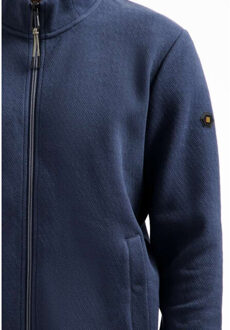 No Excess Sweater full zip stand up-collar re night - maat L Blauw