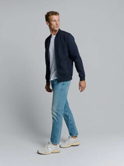 No Excess Sweater full zipper jacquard mix bo deep blue Blauw - XXXL