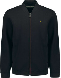 No Excess Sweater full zipper pique bomber black Zwart - M