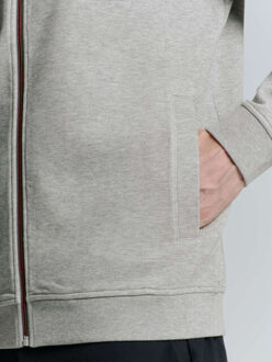 No Excess Sweater full zipper pique bomber grey melange Grijs