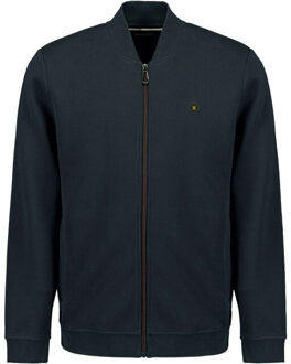 No Excess Sweater full zipper pique bomber night Blauw - M
